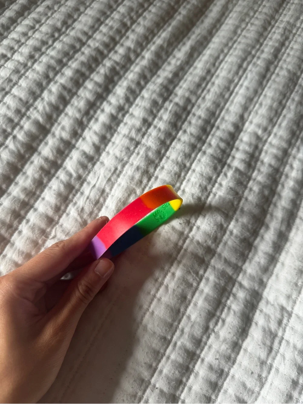Ameritas Rainbow Silicone Wristband Bracelet Pride Promo Rubber Band 8 Inch